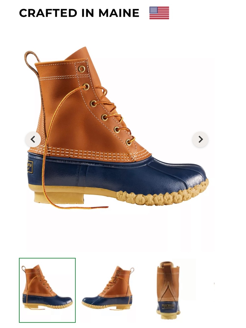 L.L. Bean Women's Two-Tone Duck Boot - Navy & Tan